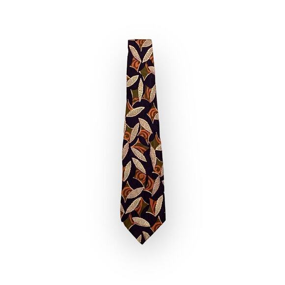 💰Talbot Studio Parisian Silk Tie in Deep Navy, Orange, Olive Green &  Cream - Picture 1 of 7
